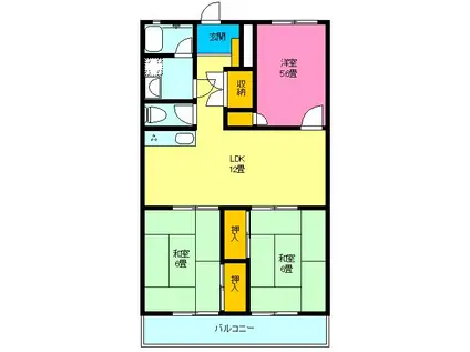 ニューサイトマンション(3LDK/3階)の間取り写真