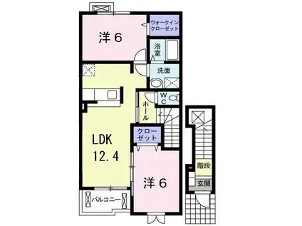 アルコバレーノ(2LDK/2階)の間取り写真