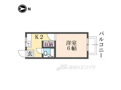 小瀬マンション(1K/2階)の間取り写真
