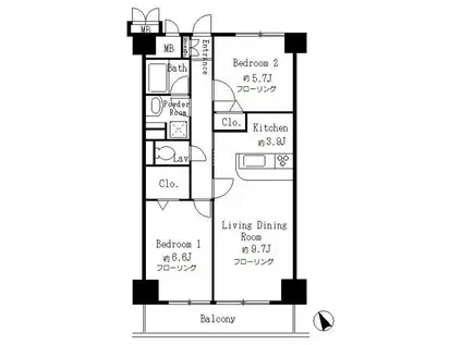 サンクレール高井戸(2LDK/4階)の間取り写真