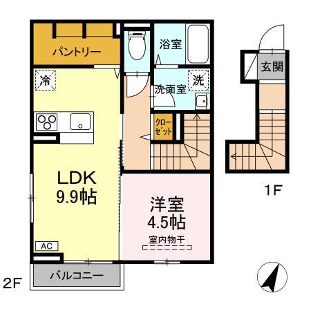コーポ藤原VI(1LDK/1階)の間取り写真