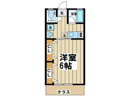 ペルシア―ナ三鷹台(1K/1階)の間取り写真