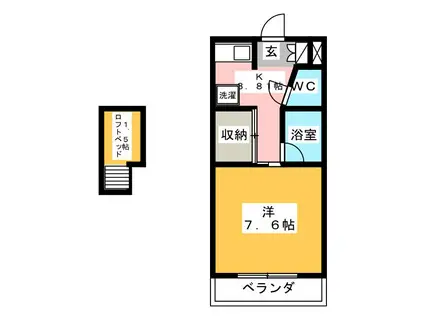 トリコロール・ピエテ(1K/1階)の間取り写真