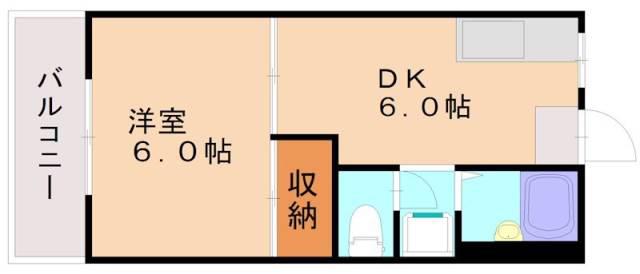 トレボンザミー塩原(1DK/2階)の間取り写真