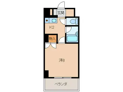 千代グランドマンション(1K/14階)の間取り写真