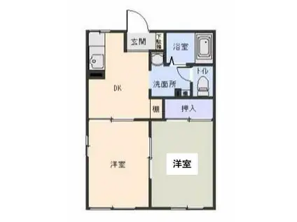 ディアス星が丘B(2DK/2階)の間取り写真