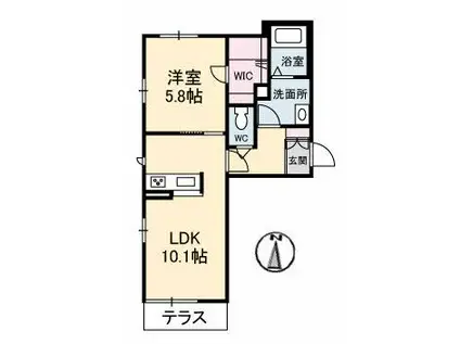 グランフラーヴ天神(1LDK/1階)の間取り写真