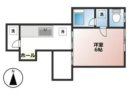 コーダハイツ(1K/2階)の間取り写真