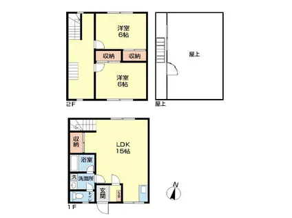 フラットルーフF(2LDK/1階)の間取り写真