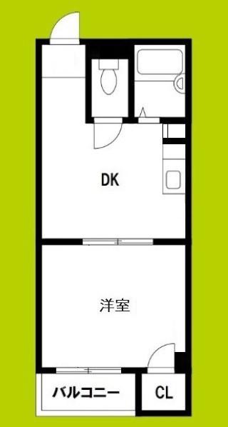 サンロイヤル諏訪(1DK/2階)の間取り写真
