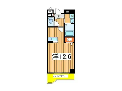 アルファマ(ワンルーム/3階)の間取り写真