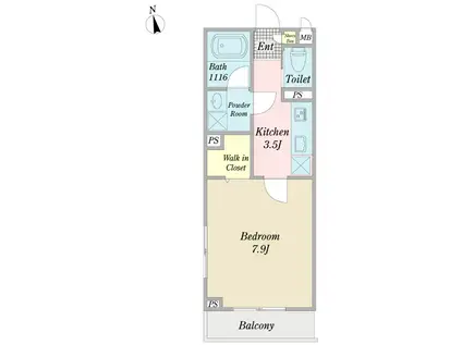 スクエアーガーデン(1K/2階)の間取り写真