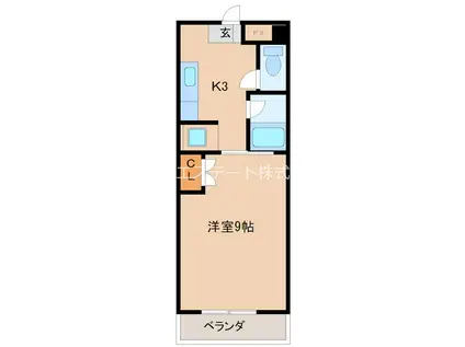 西田産業第6ビル(1K/3階)の間取り写真