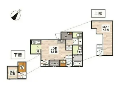 ADC吉塚グラン(1LDK/1階)の間取り写真