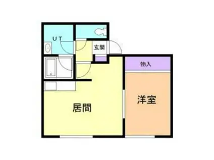 カーサ湯の浜II(1LDK/1階)の間取り写真