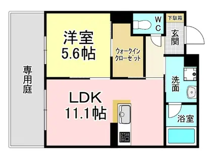 グランカルム足立(1LDK/1階)の間取り写真