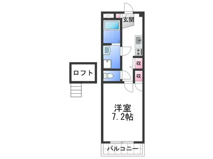 一聖ビル(1K/4階)の間取り写真