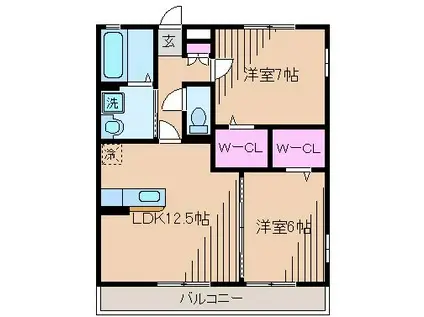 メゾン・アムール壱番館(2LDK/1階)の間取り写真