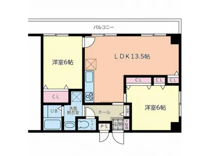 グランディール光町(2LDK/7階)の間取り写真