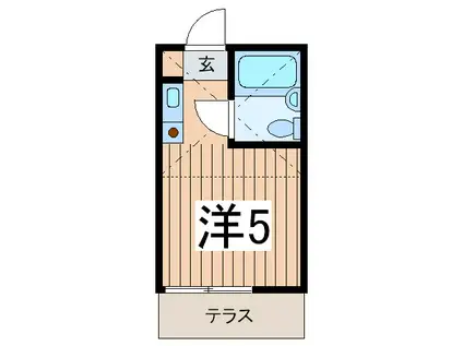 エステート鶴ヶ峰I(ワンルーム/1階)の間取り写真