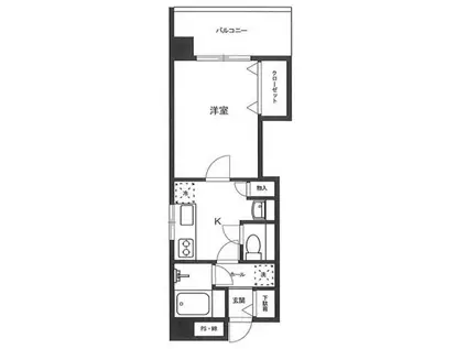 第一桂城ビル フルリノベ 手割引 駐輪可(1K/7階)の間取り写真