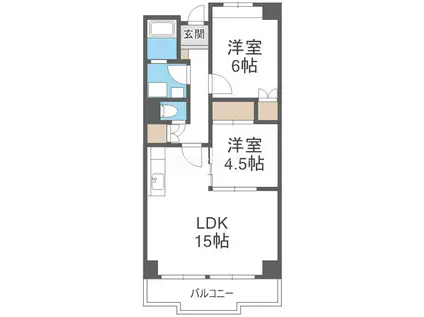 リバージュ住吉(2LDK/3階)の間取り写真