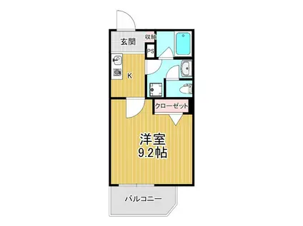 BUENA東大通(1K/3階)の間取り写真