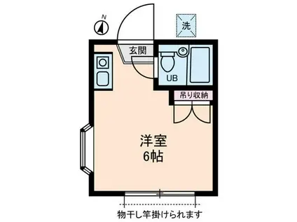 ラークテラス(ワンルーム/1階)の間取り写真