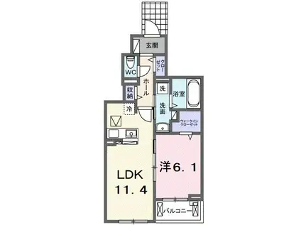 ルミナス(1LDK/1階)の間取り写真