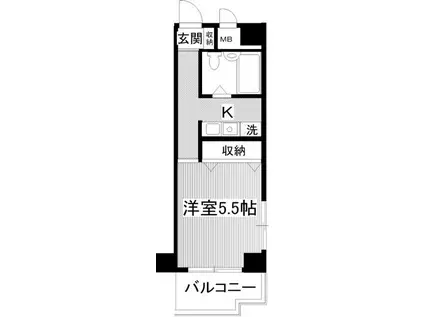 MSDビル(1K/3階)の間取り写真