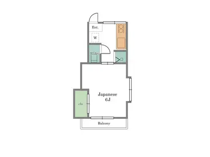 綾アパート(1K/2階)の間取り写真