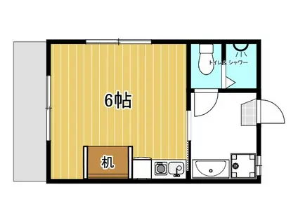 KOGA ノース(1K/1階)の間取り写真