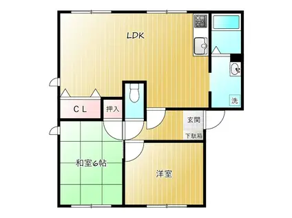 フレグランス南落合III-C C(2LDK/2階)の間取り写真
