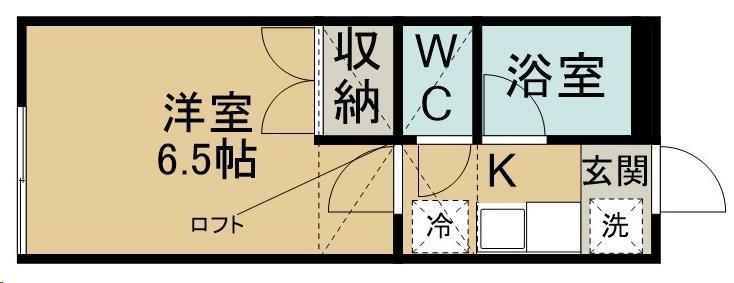 フリーダムヒル白鳥A棟(1K/1階)の間取り写真