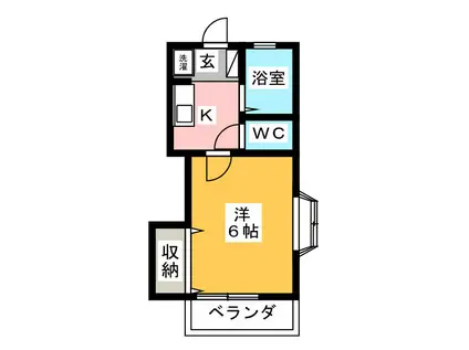 フェリエ梶ヶ谷(1K/1階)の間取り写真