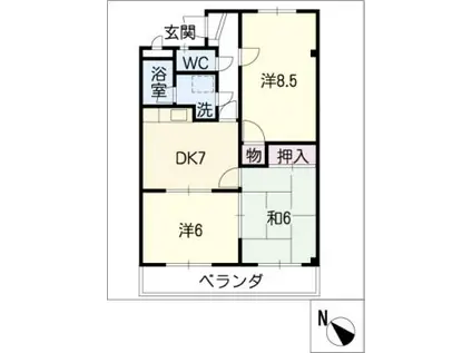 シャトレー松阪(3DK/3階)の間取り写真