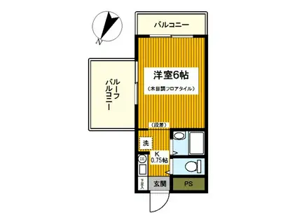 アビタシオンハイツ(1K/4階)の間取り写真