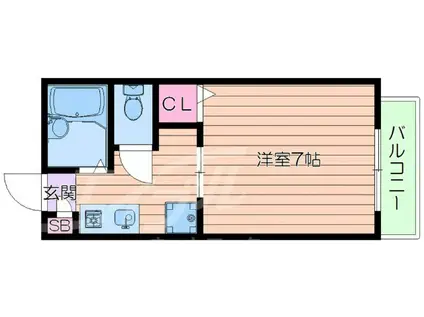 パーシモンハウスIIG棟(1K/1階)の間取り写真