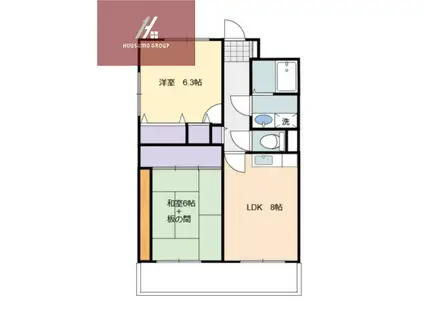 ウエストヒルズ新鴻池(2LDK/3階)の間取り写真