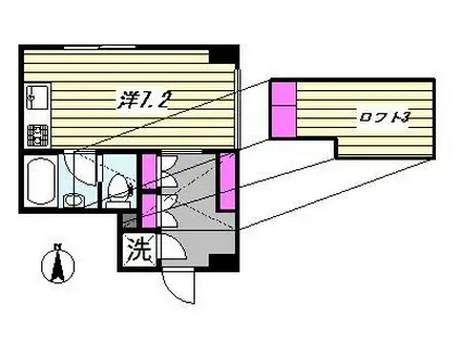 ニューディレクトレジデンス清澄白河(ワンルーム/3階)の間取り写真