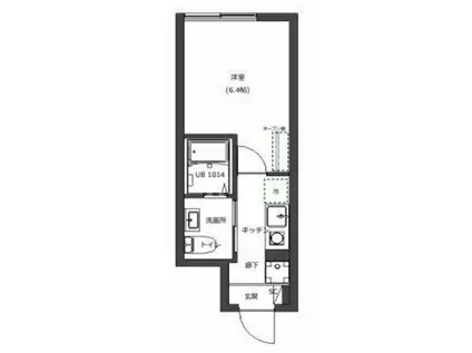 ロッツォ横浜南(1K/2階)の間取り写真