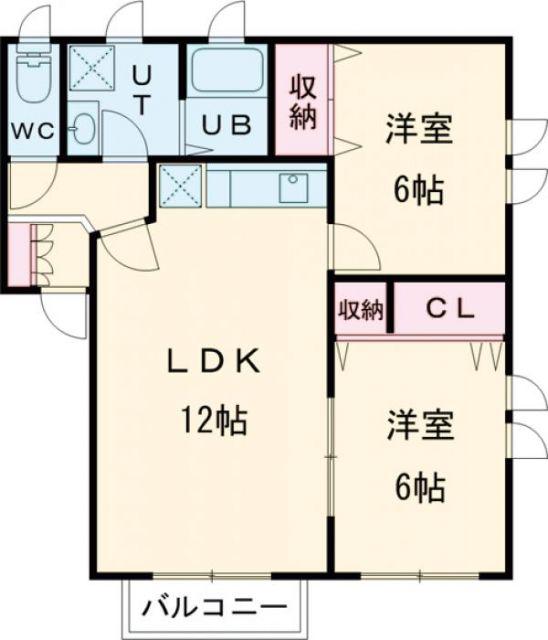 メゾンリッチ(2LDK/2階)の間取り写真
