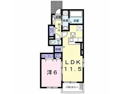 ルミエール松茂西I(1LDK/1階)の間取り写真