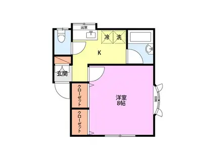 ビバリー小金町(1K/1階)の間取り写真