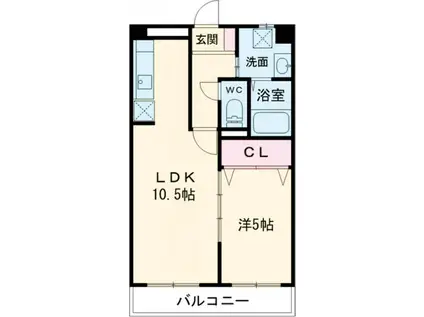 パンダビル(1LDK/8階)の間取り写真