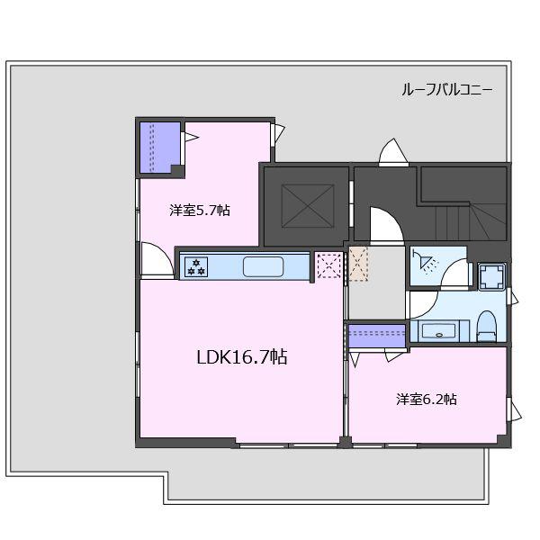 JOS RESIDENCE 高田馬場(2LDK/4階)の間取り写真