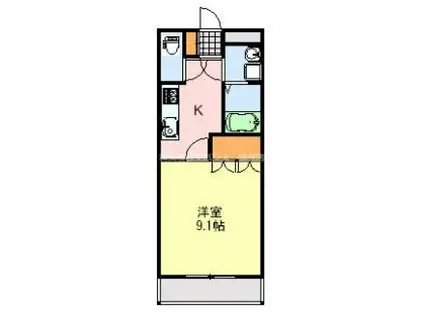 ピア・ルミナス(1K/2階)の間取り写真