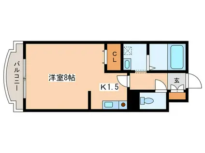 グラナイト414(1K/2階)の間取り写真