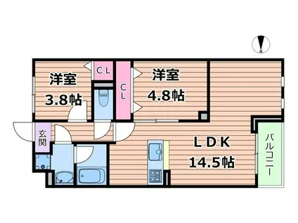 CASA COCO(1SLDK/2階)の間取り写真