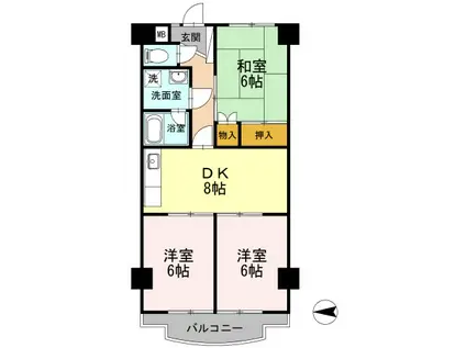 スカイハイツYOSHIMI(3DK/4階)の間取り写真